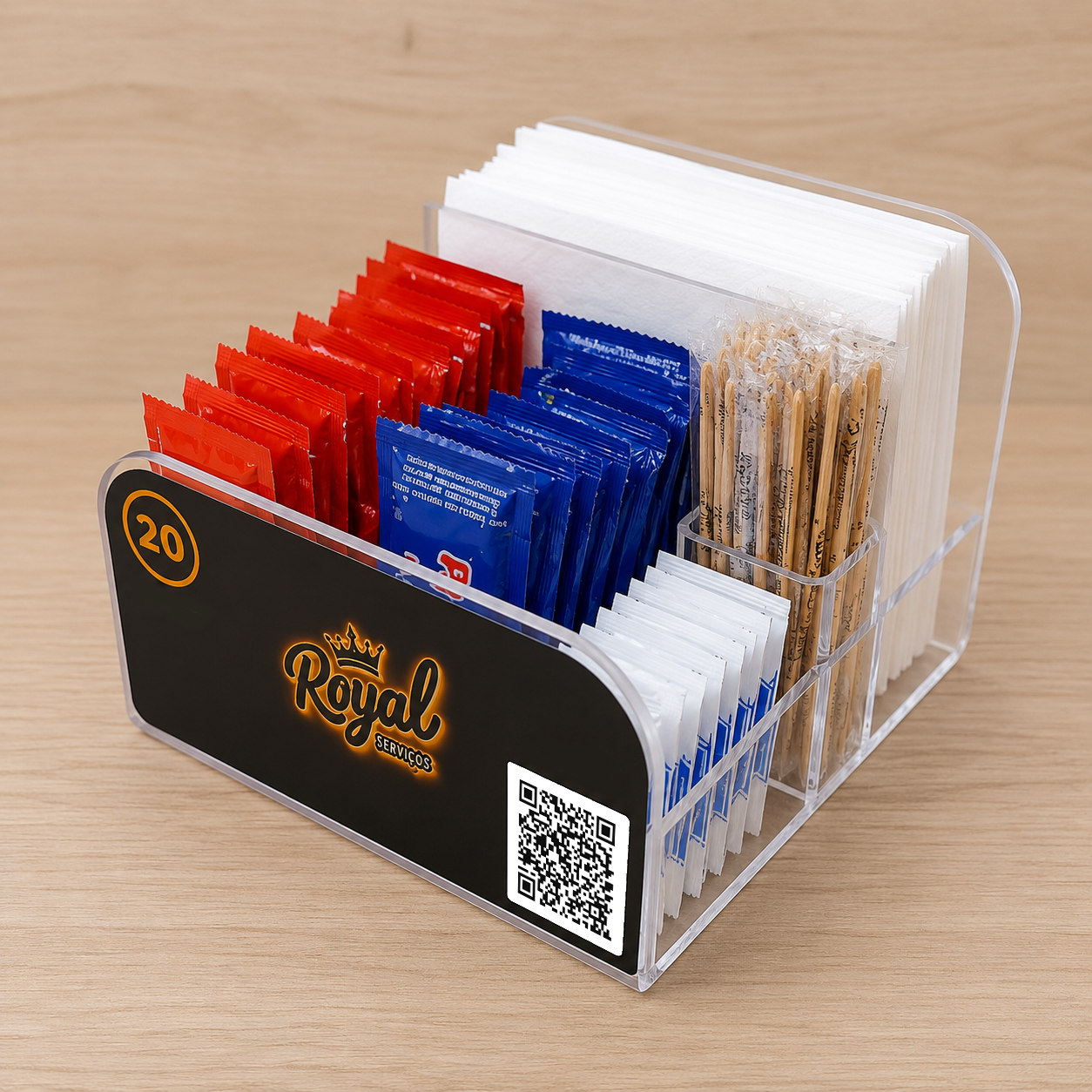 Display LinkFísico com QR Code e NFC para bares e restaurantes